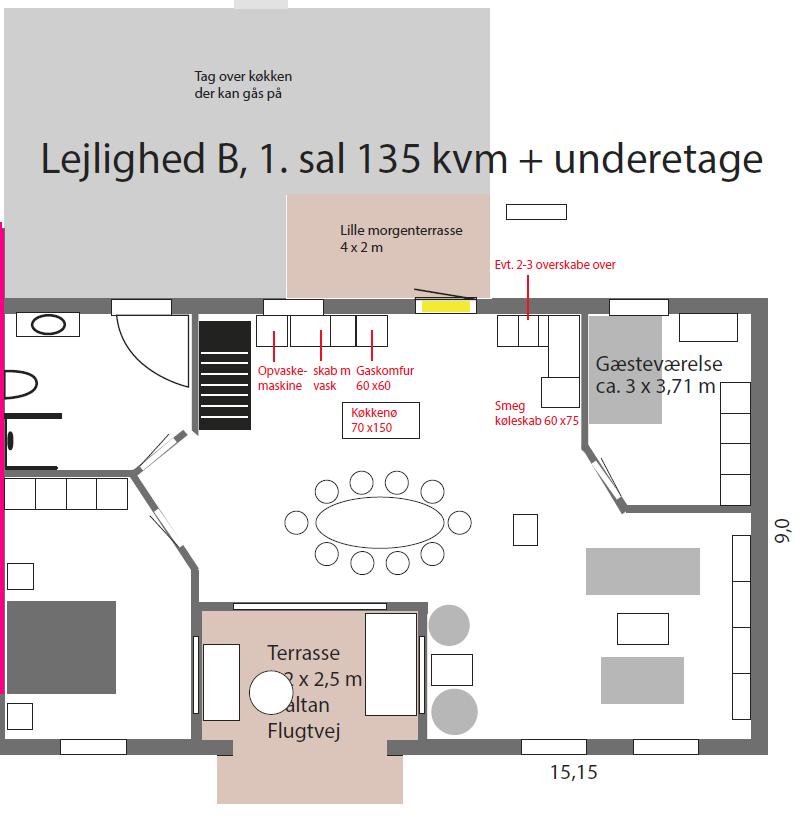 Vores lejlighed 1 sal